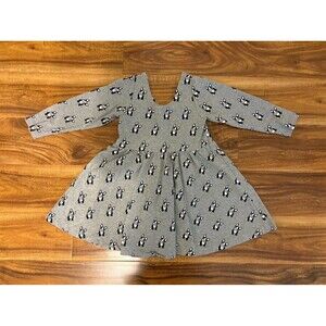 Monica & Andy Just Dance Long Sleeve Dress, Gray with French Bulldogs, Size 3T